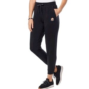Badgley Mischka‎ French Terry Jogger Pants Size Large Black Original Artwork NWT